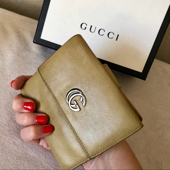 Gucci Handbags - GUCCI Yellow Leather GG Logo Wallet Authentic